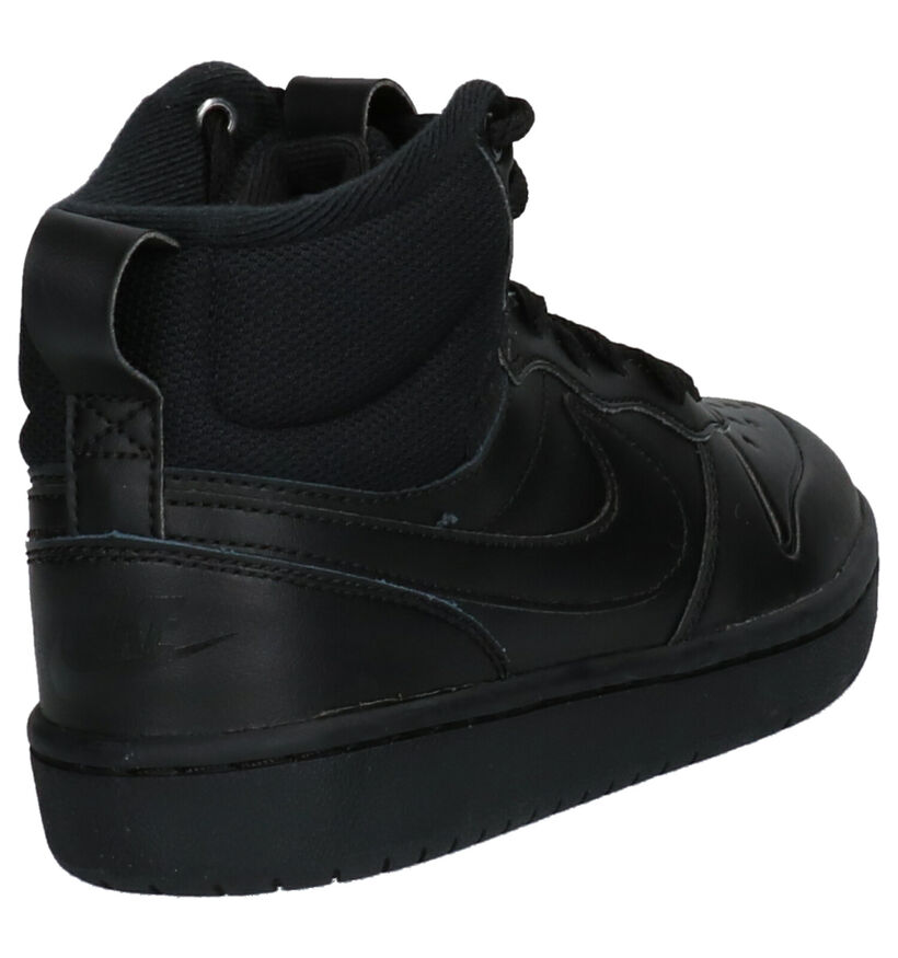 Nike Court Borough Mid Baskets en Noir en simili cuir (254067)