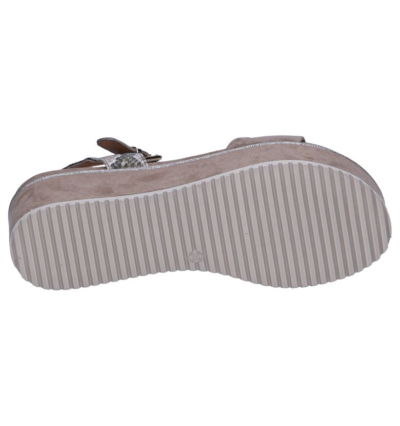 Tamaris Sandales compensées en Taupe en textile (244162)