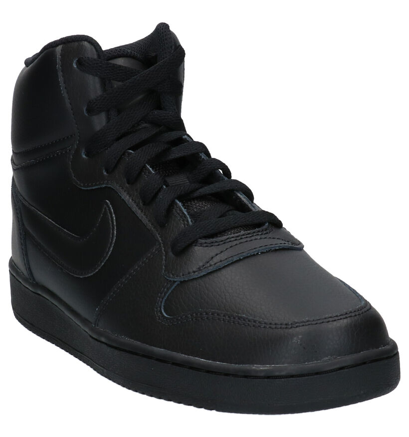 Nike Ebernon Mid Baskets en Noir en cuir (254038)