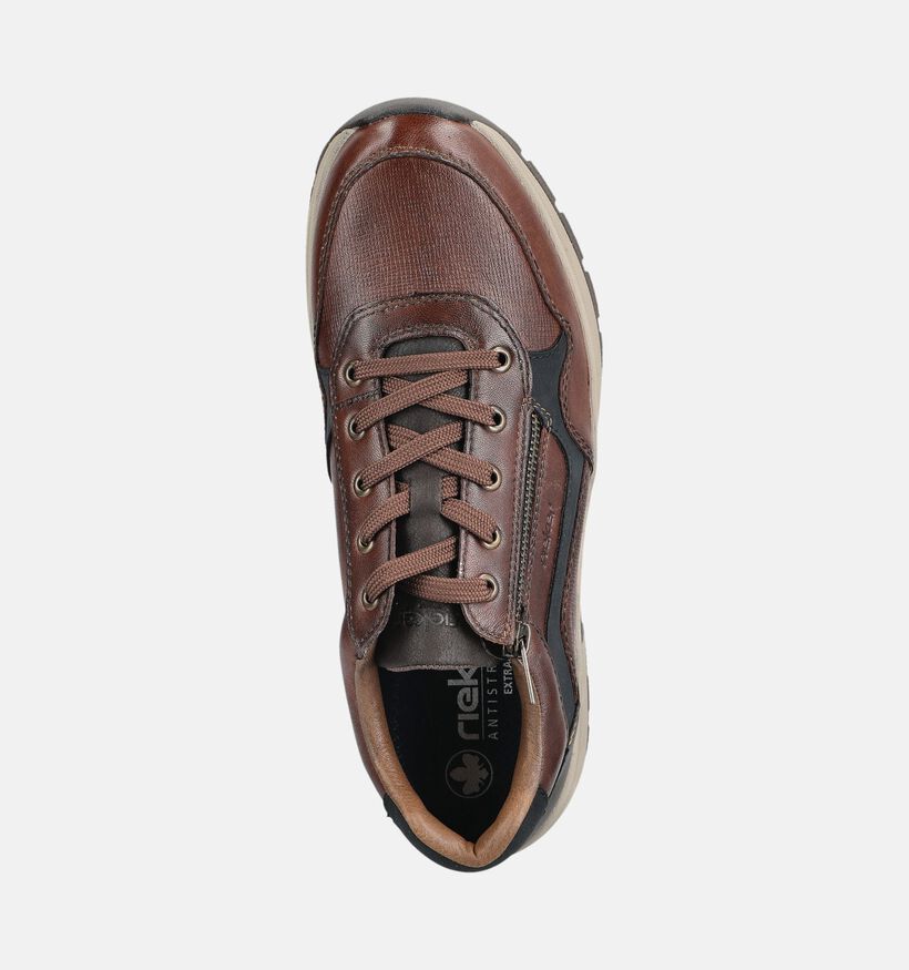 Rieker Donkerbruine Sneakers met Veter en Rits voor heren (376517) - geschikt voor steunzolen