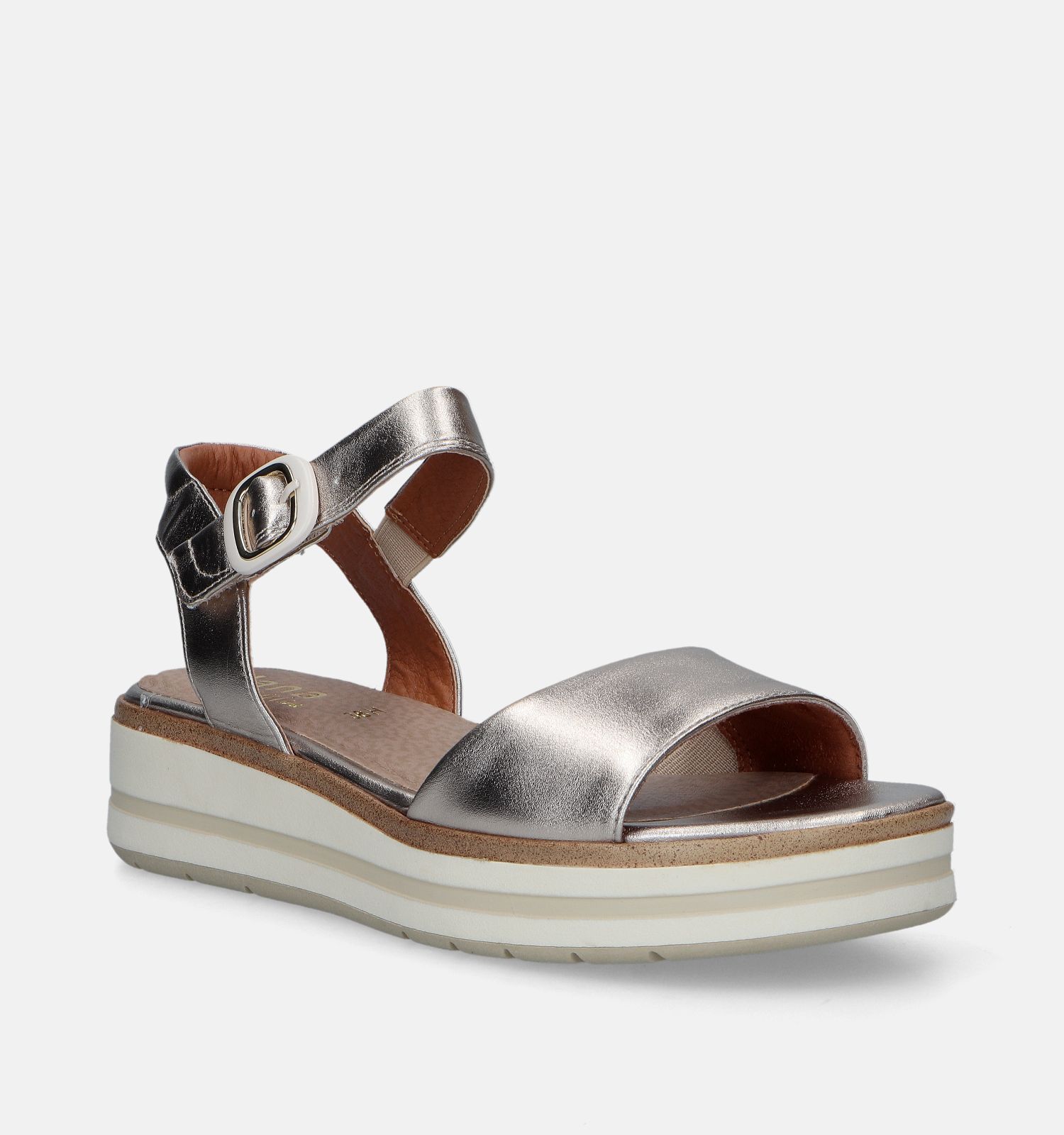 Jana Gouden Sandalen Met Plateauzool | Dames Sandalen | Online op TORFS.BE