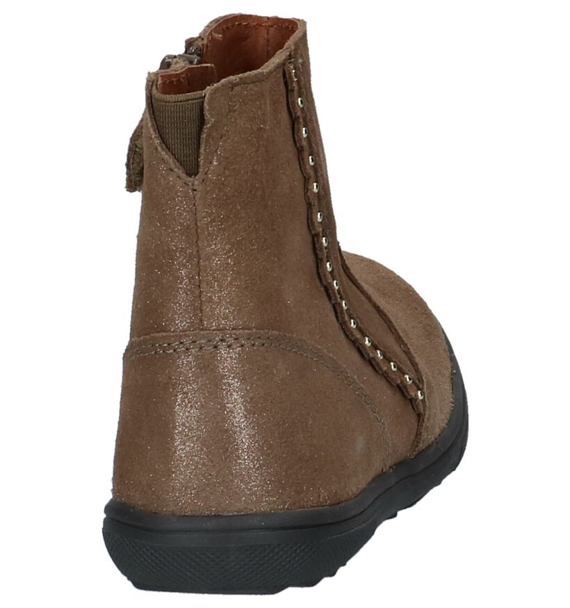 Milo & Mila Taupe Korte Laarsjes in nubuck (226021)
