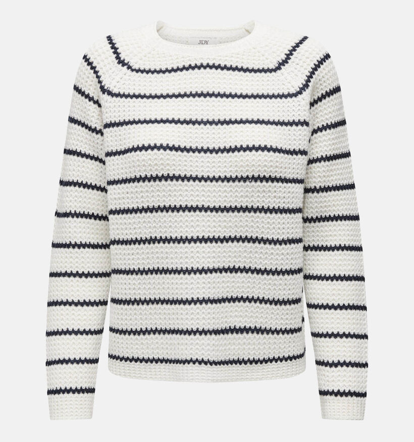 JDY Ellen Raglan Pull rayé en Blanc pour femmes (335801)