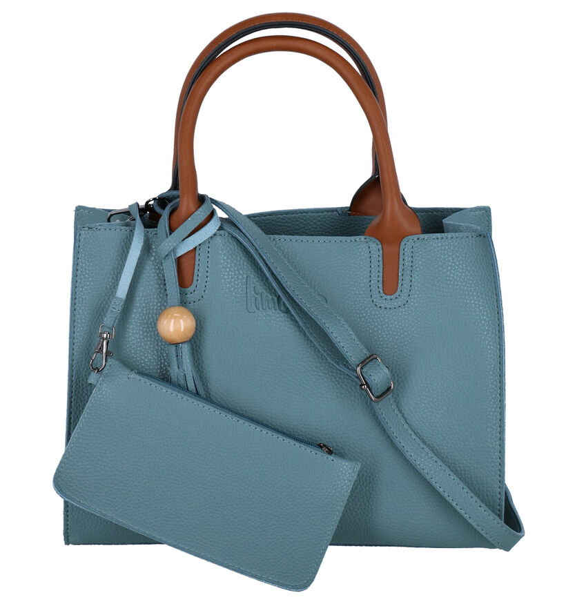 Via Limone Turquoise Handtas in leer (298967)