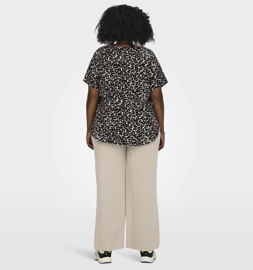 ONLY Carmacoma T-shirt en Brun Leopard pour femmes (371834)