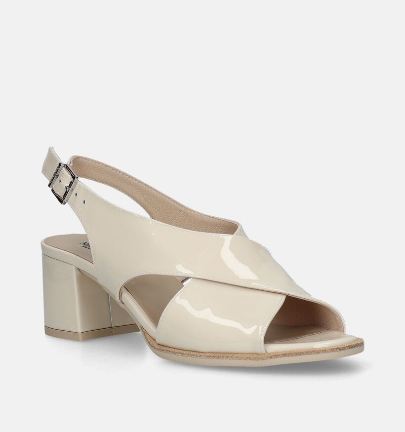 NeroGiardini Sandales avec talon carré en Beige pour femmes (340687)