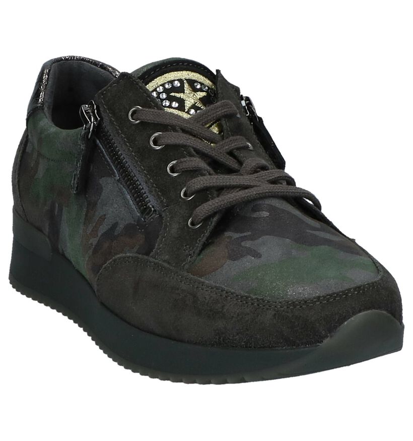 Gabor Chaussures à lacets en Vert kaki en cuir (231172)