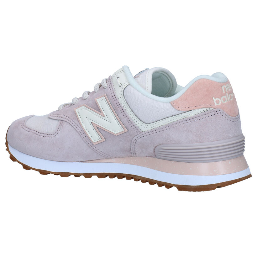 New Balance WL574 Roze Sneakers in daim (293644)