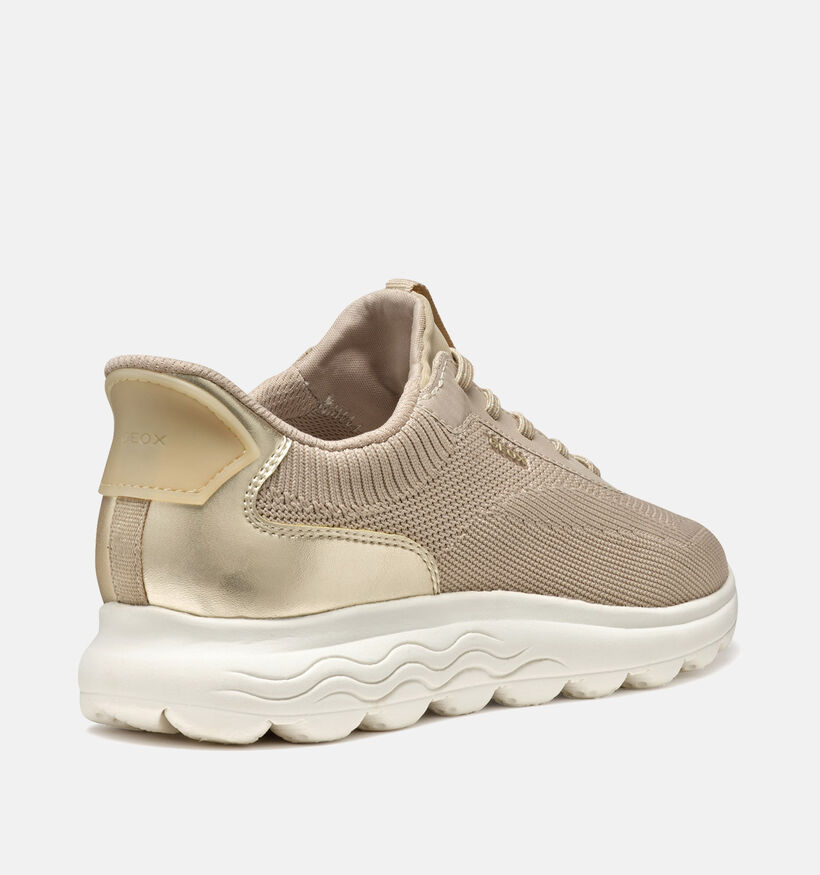 Geox Spherica Taupe/Gouden Sneakers voor dames (368185) - geschikt voor steunzolen