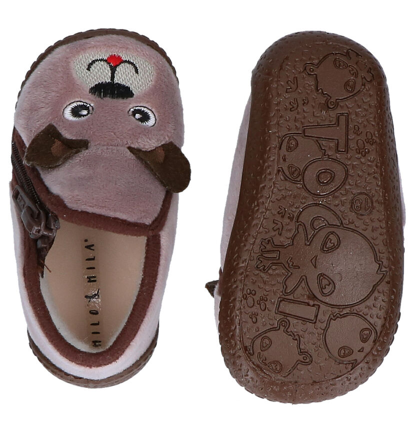 Milo & Mila Pantoufles fermées en Bleu clair en textile (281575)