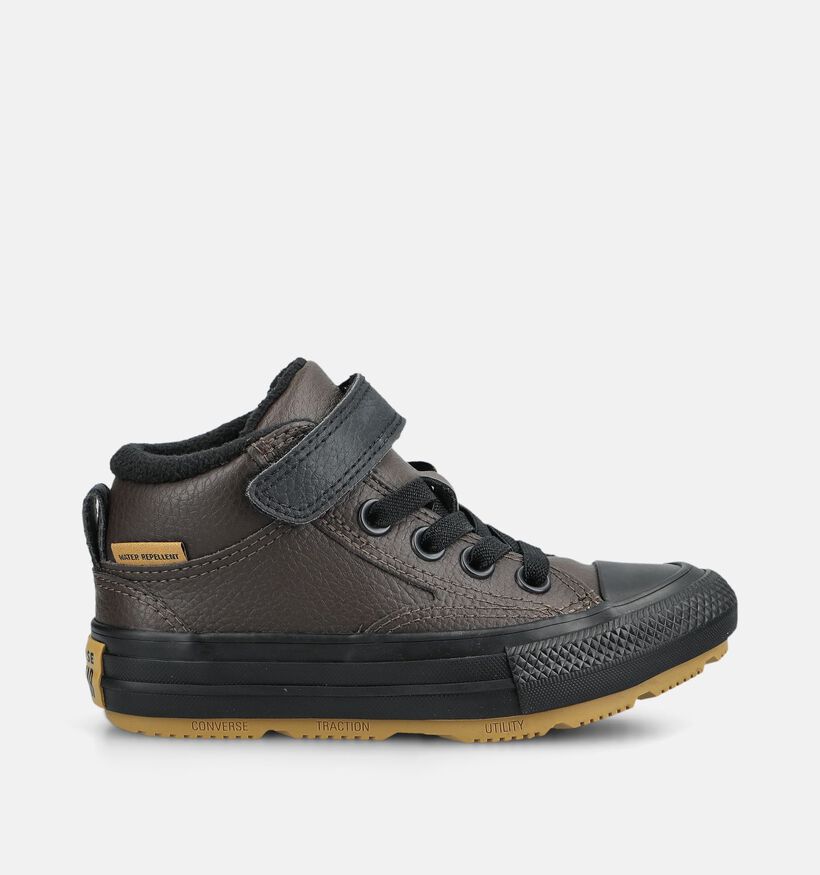 Converse Chuck Taylor All Star Malden Baskets montantes en Brun fonc&eacute; pour gar&ccedil;ons (376107) - pour semelles orthop&eacute;diques