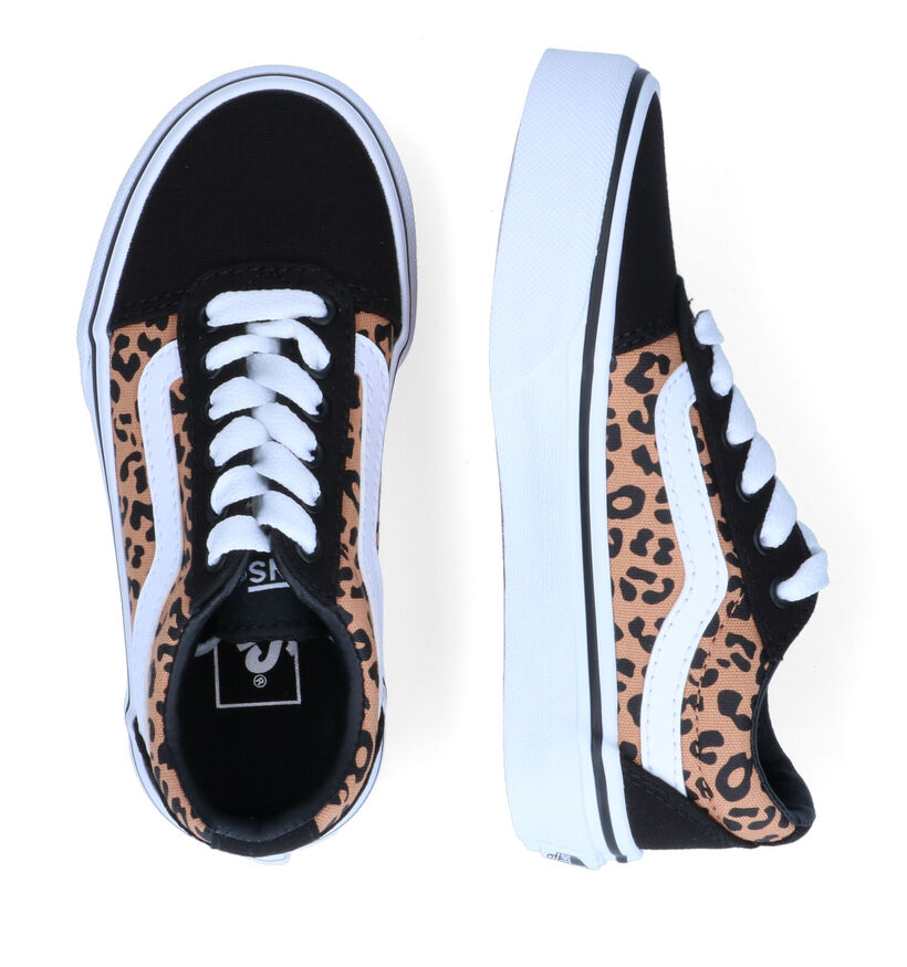 Vans Ward Cheetah Zwarte Sneakers in stof (303048)