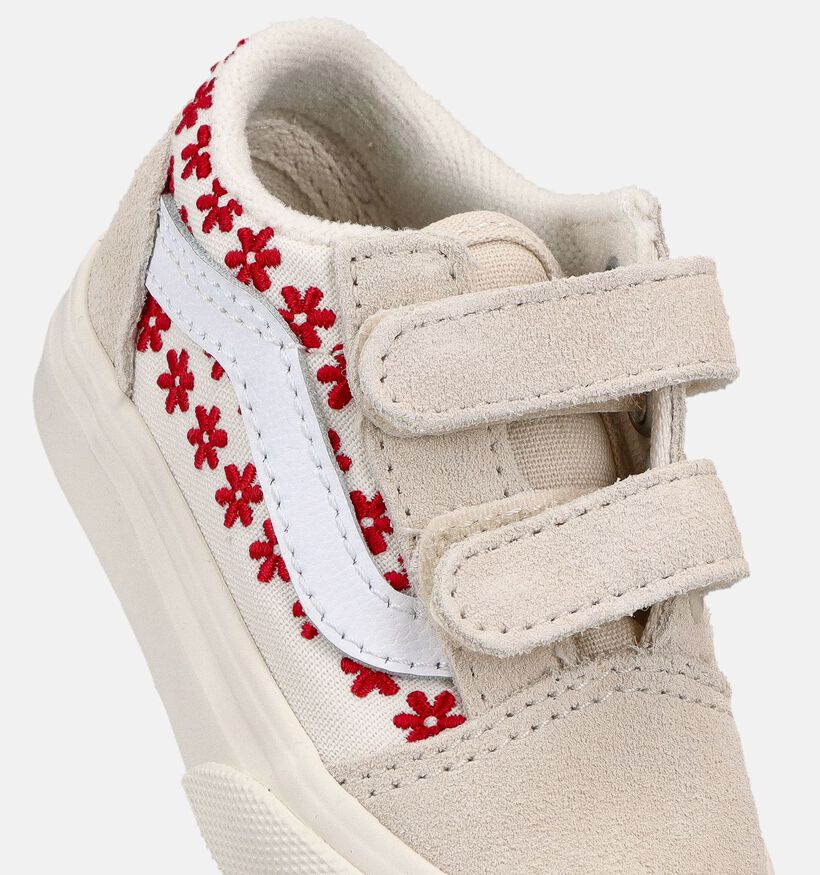 Vans Old Skool Chantilly Floral Baskets en Beige pour filles (368962)