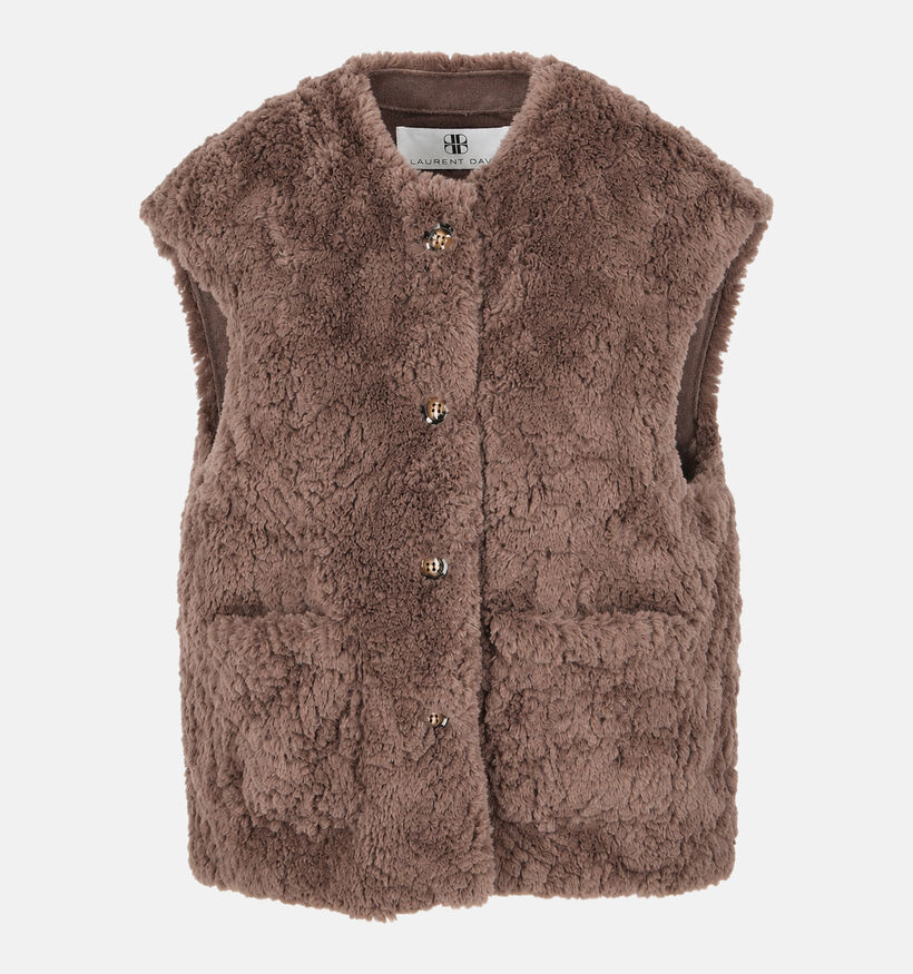 Laurent David Manteau court en Taupe pour femmes (382007)