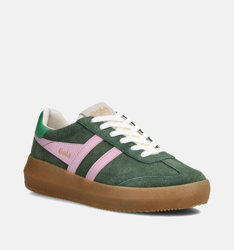 Gola Athena Baskets en Vert/Rose pour femmes (360806) - pour semelles orthopédiques