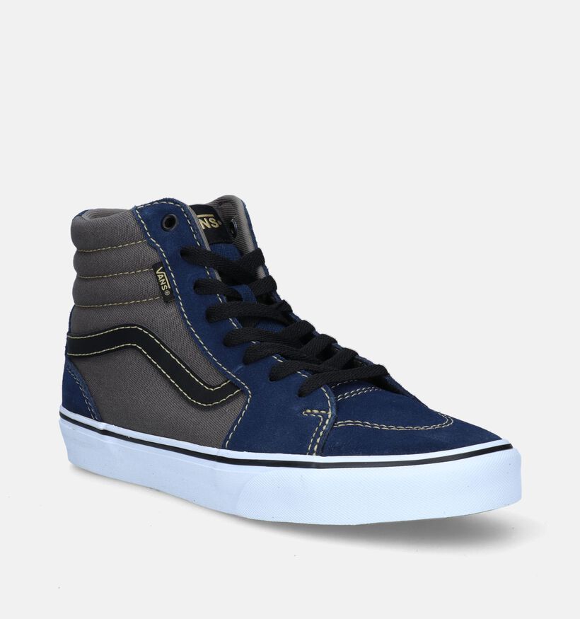 Vans Filmore Hi Baskets de skate en Bleu pour hommes (337030)