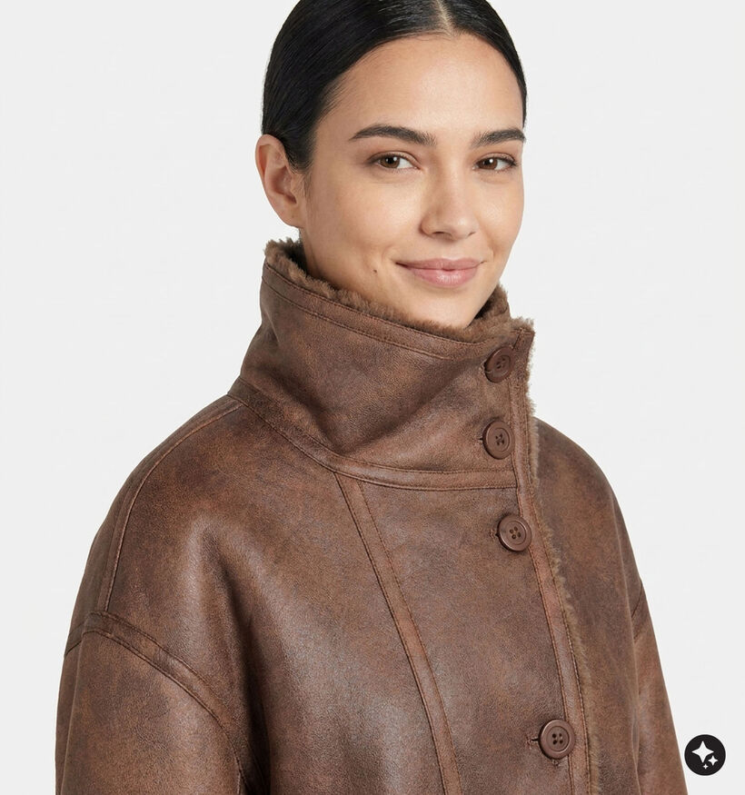 Orfeo Maegan Manteau court en Brun fonc&eacute; pour femmes (381654)