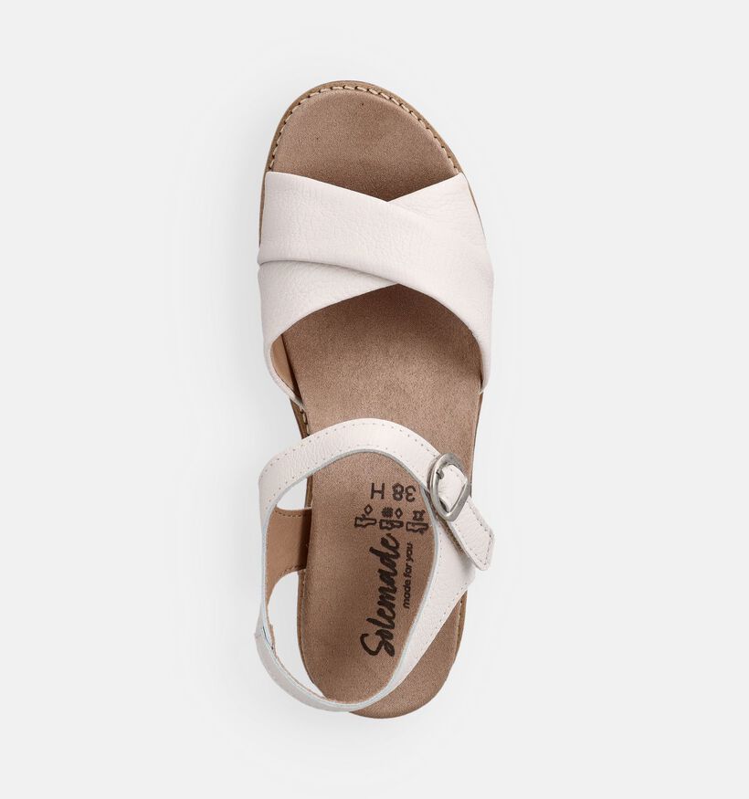 Solemade Klara 02 Ecru Sandales compens&eacute;es en Blanc pour femmes (371640) - pour semelles orthop&eacute;diques