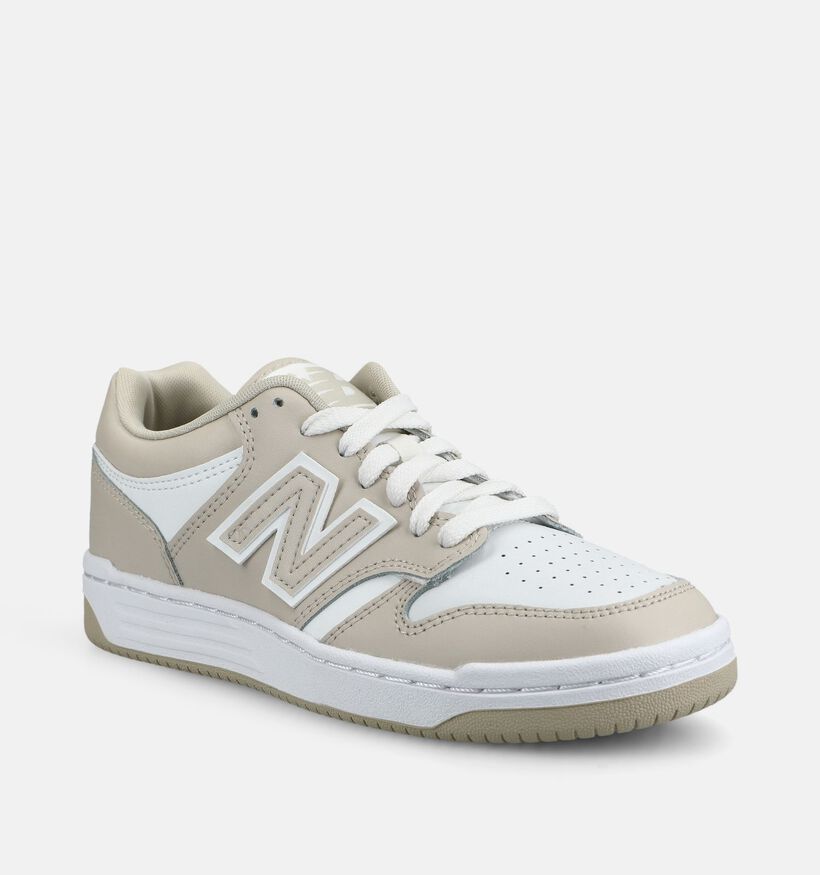 New Balance 480 Baskets basses en Beige pour filles, gar&ccedil;ons (377312) - pour semelles orthop&eacute;diques