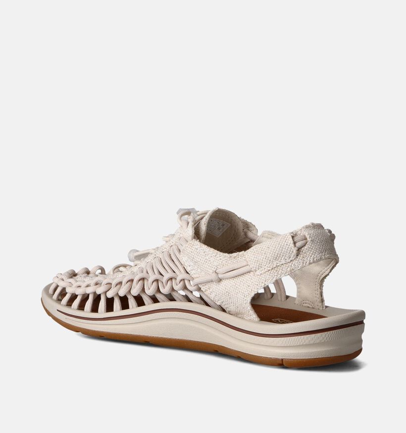 Keen Uneek Canvas Sandales plates en Beige pour femmes (356498)