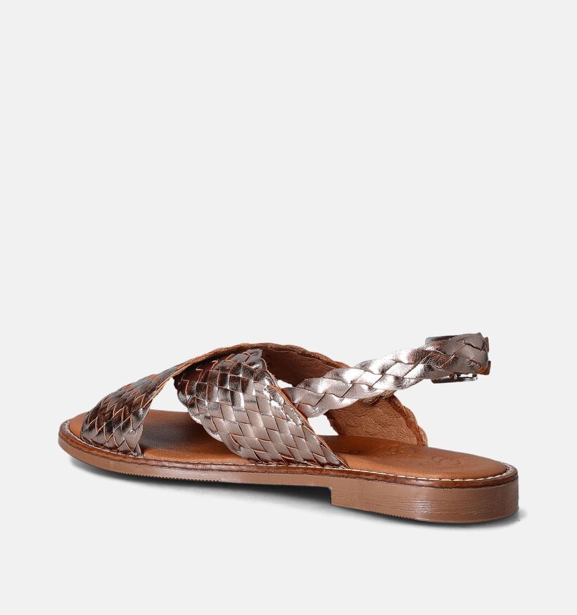 Oh My Sandals Gouden Gevlochten sandalen voor dames (356201)