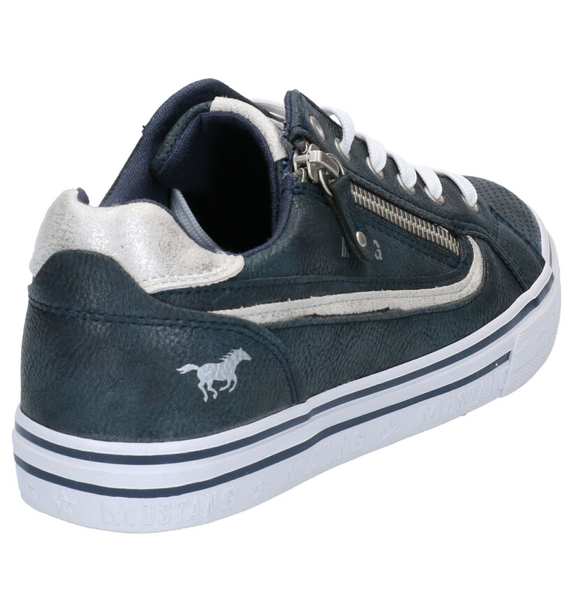 Mustang Blauwe Sneakers in kunstleer (271188)