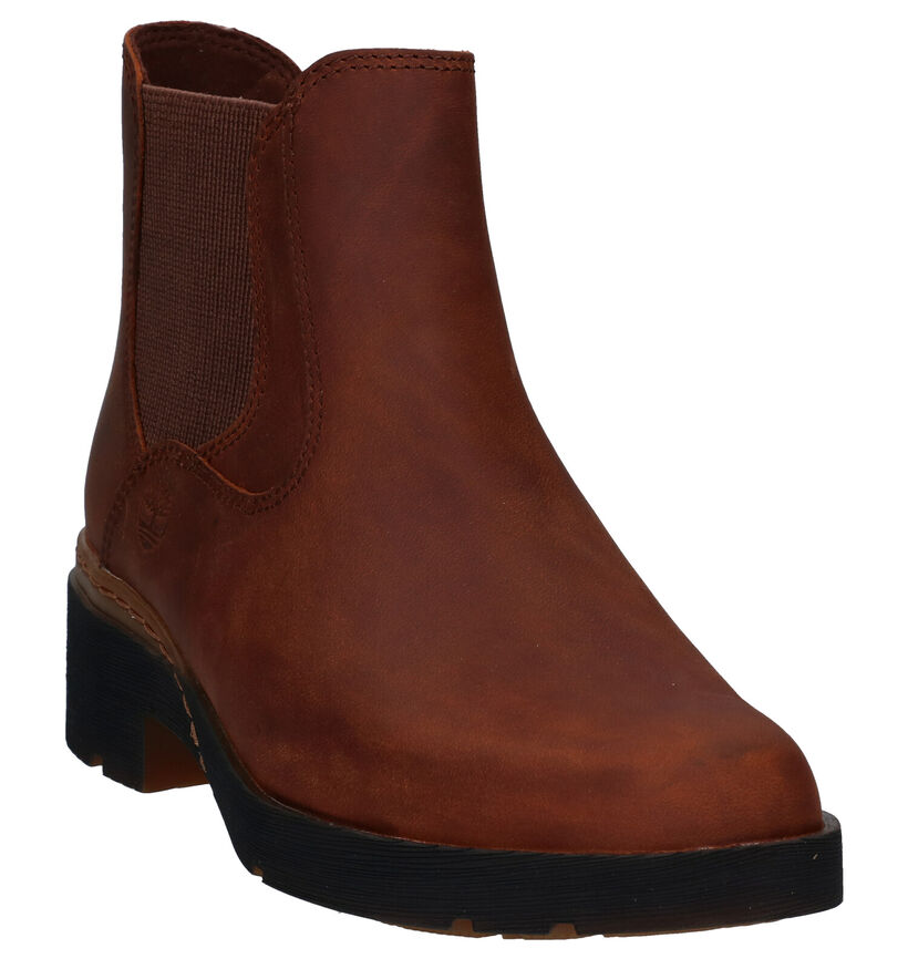Timberland Graceyn Bottines Chelsea en Cognac en cuir (278848)