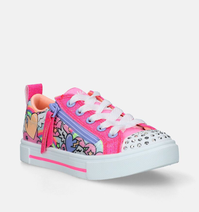 Skechers Twinkle Sparks Flying Hearts Roze Sneakers voor meisjes (335749)