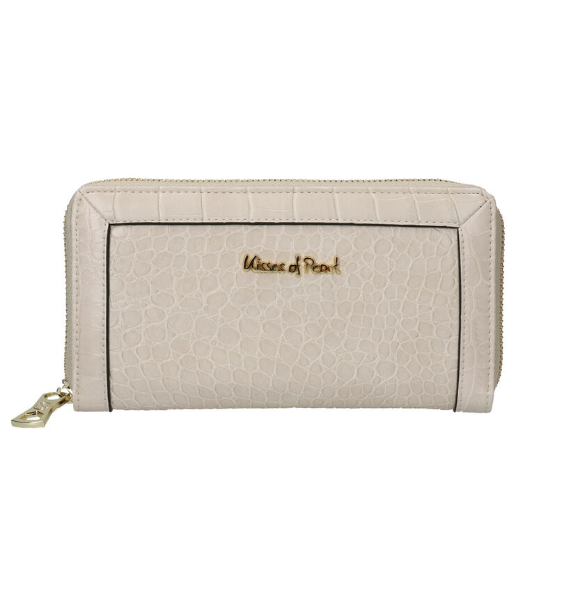 Kisses of Pearl Paula Beige Ritsportefeuille in kunstleer (273770)