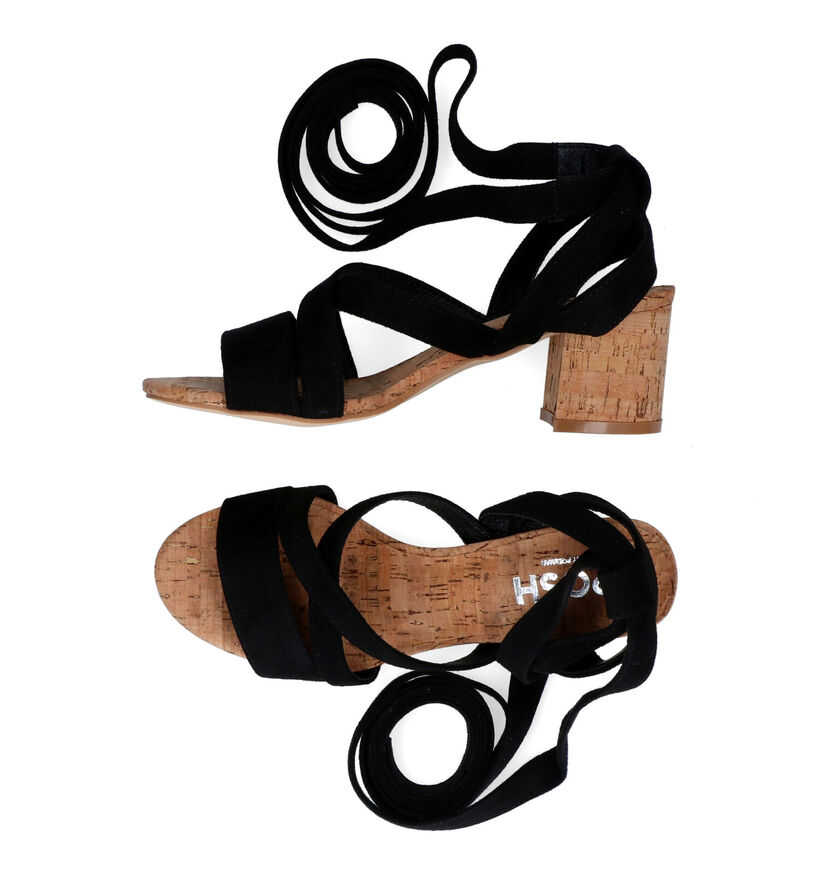 Posh by Poelman Zwarte Sandalen in stof (303357)