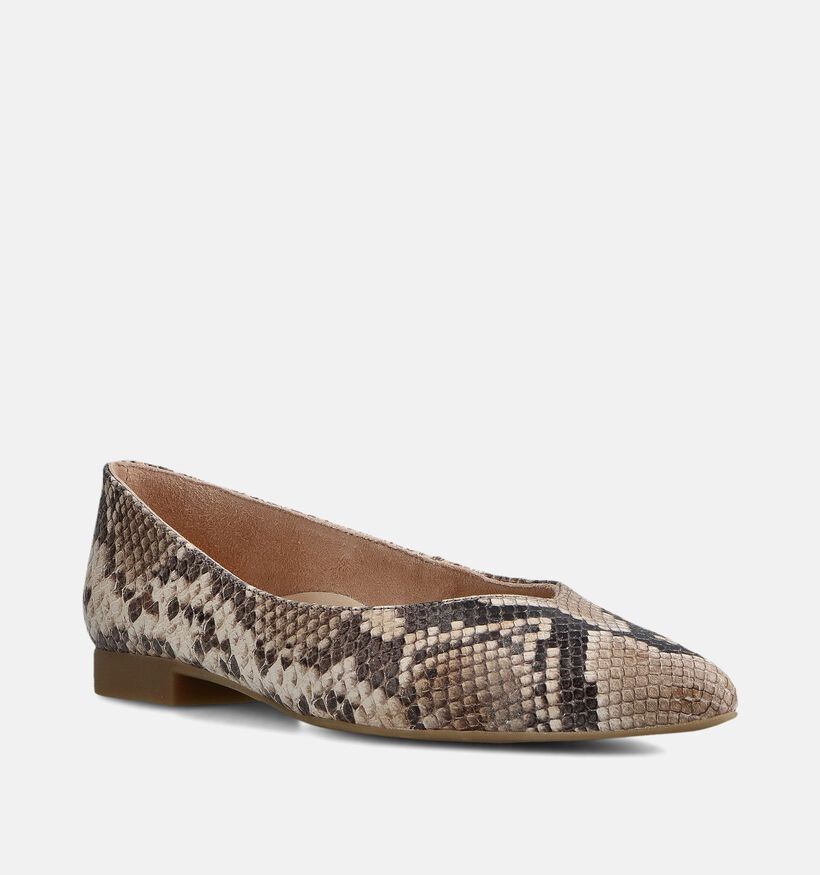 Paul Green Beige Ballerina's Slangenprint voor dames (374111) - geschikt voor steunzolen