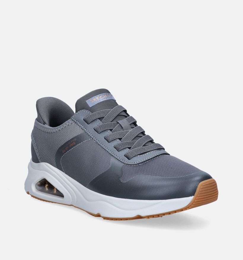 Skechers Tres-Air Uno Necessairy Comfort Baskets en Gris pour hommes (346377)