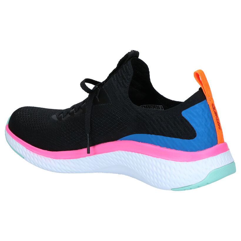 Zwarte Slip-on Sneakers Skechers Solar Fuse in stof (266932)