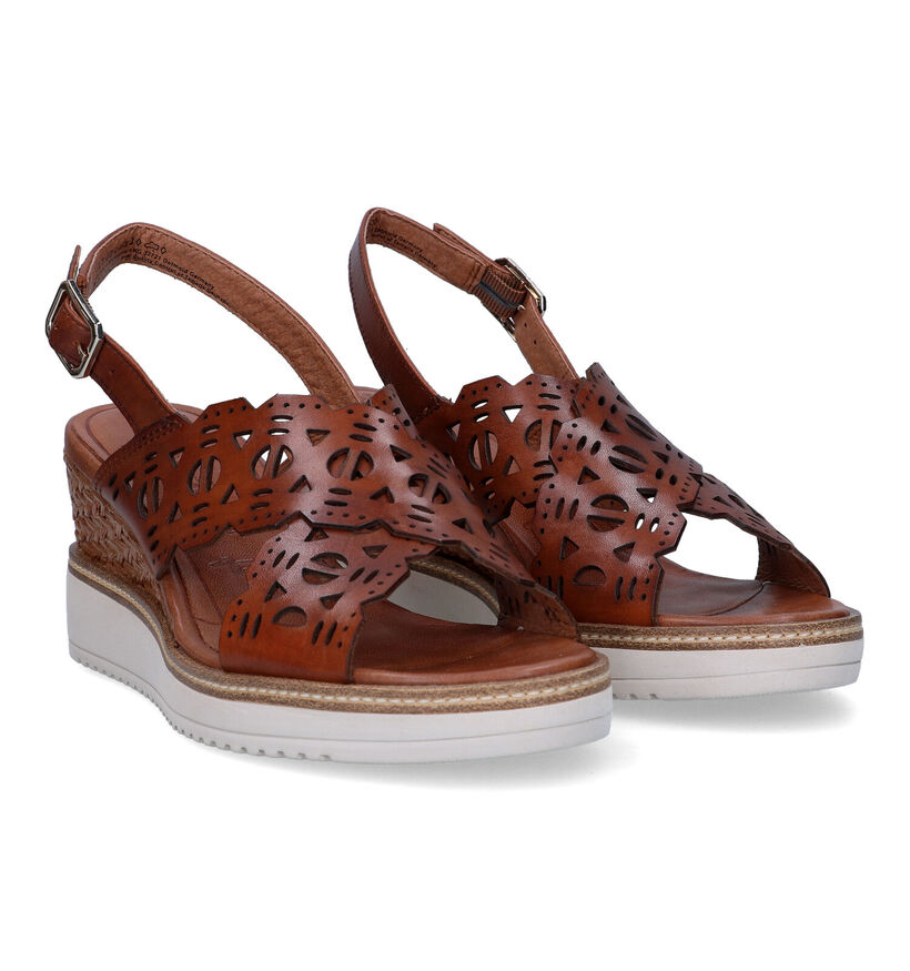 Tamaris Cognac Sandalen met sleehak voor dames (322306)