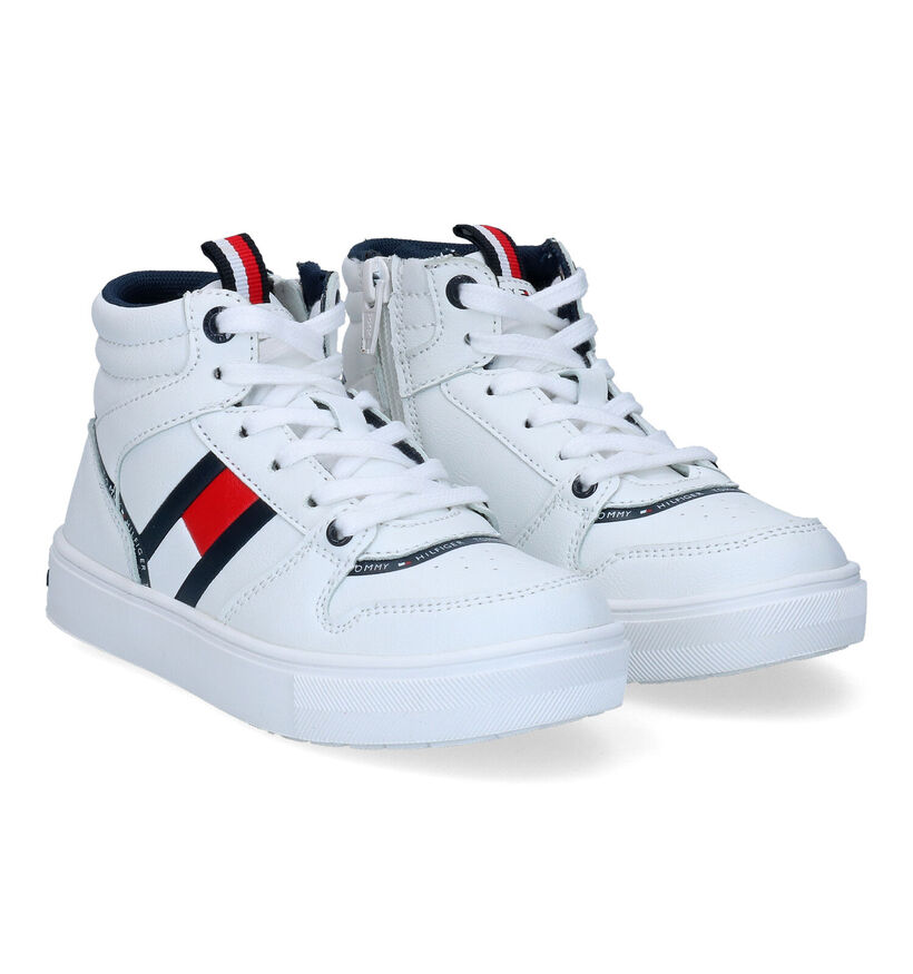 Tommy Hilfiger Witte Hoge Sneakers voor jongens (303891) - geschikt voor steunzolen