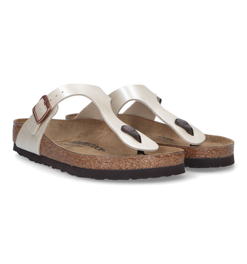 Birkenstock Gizeh Birko-Flor Zwarte Teenslippers voor dames (338058)