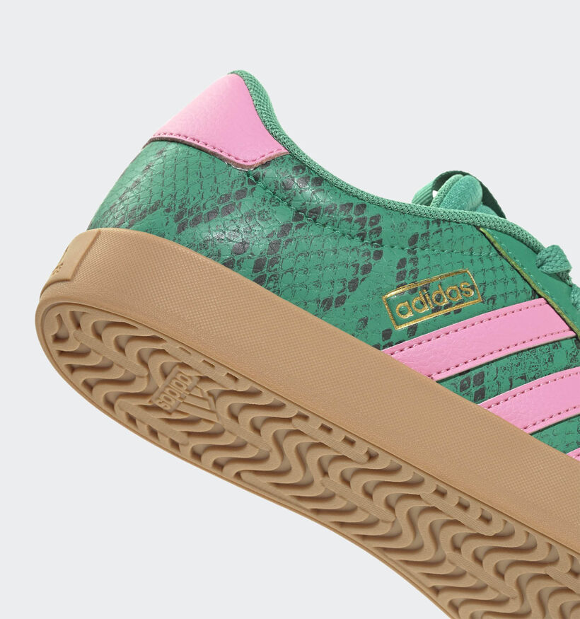 adidas VL Court 3.0 Baskets en Vert/Rose pour femmes (365420) - pour semelles orthopédiques