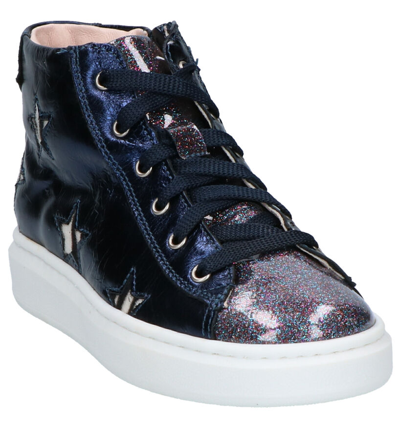 Milo & Mila Chaussures hautes en Bleu foncé en cuir (260803)