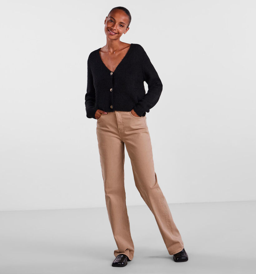 Pieces Ellen Cardigan knit avec boutons en Beige pour femmes (332844)