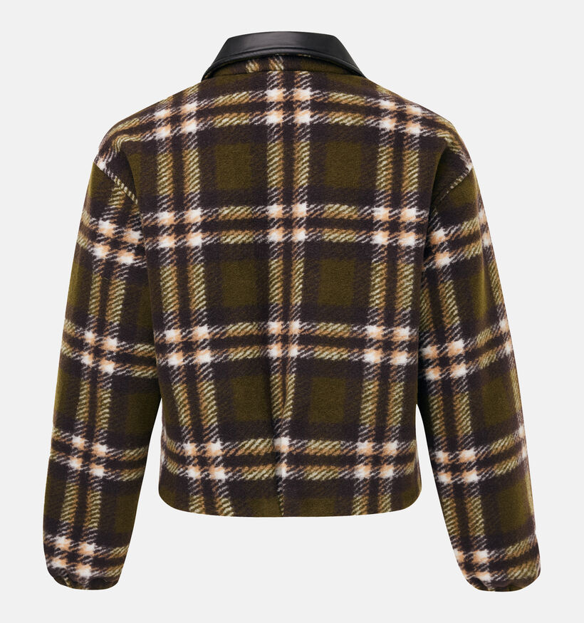 Mexx Check Overshirt Donkergroene Geruite Jas voor dames (380216)