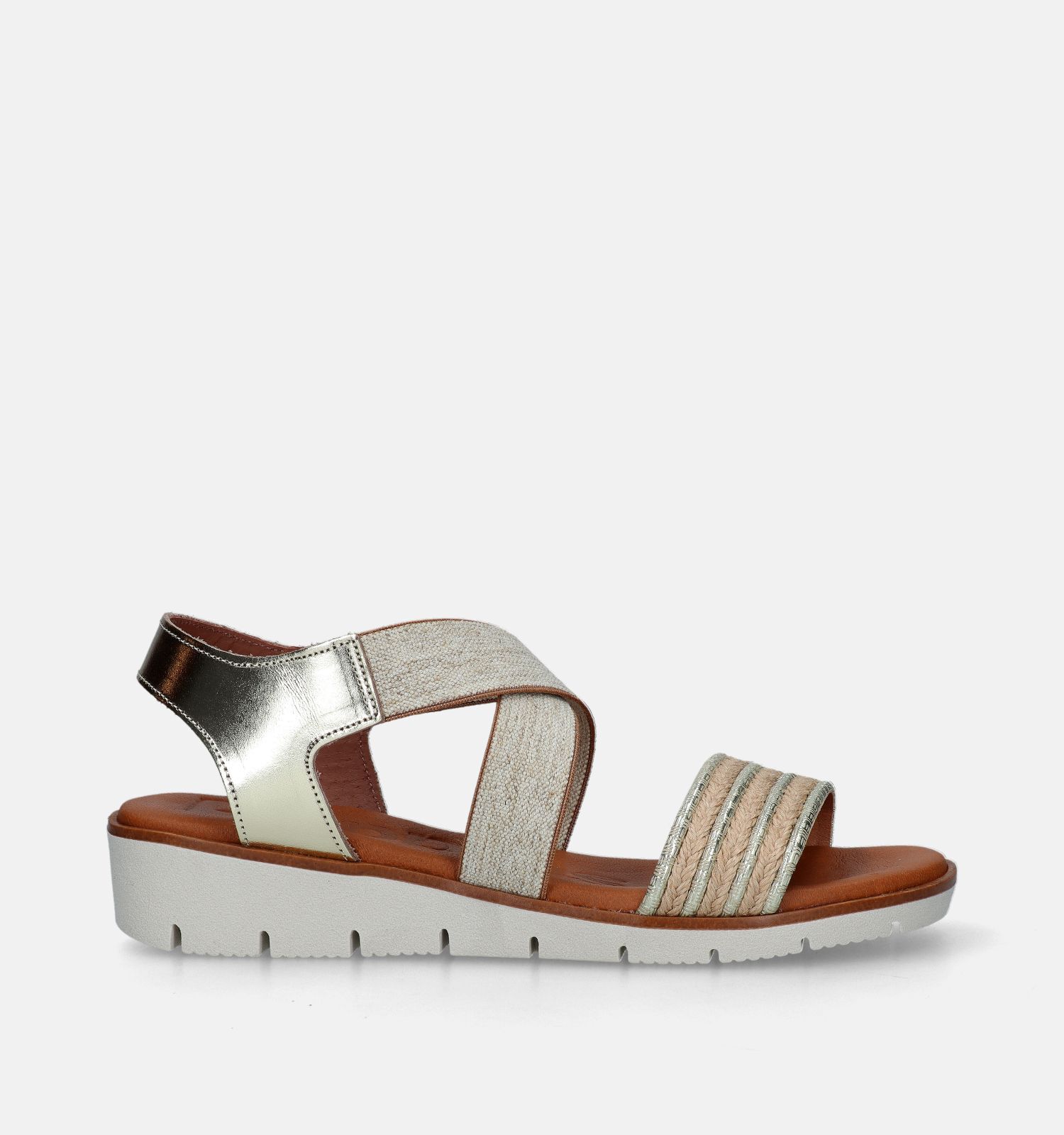 Hush Puppies Dzeus Sandales avec talon compense en Or Femmes Sandales en ligne sur TORFS.BE
