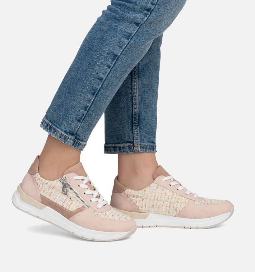 Rieker Baskets casual en Rose pour femmes (351241) - pour semelles orthopédiques