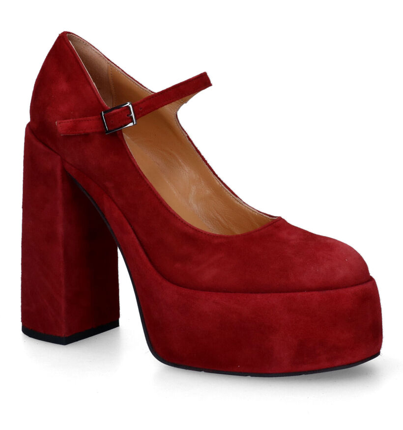 Cristian Daniel Oranje Pumps in daim (317507)