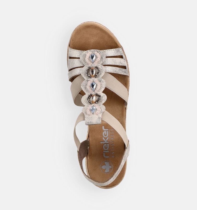 Rieker Beige Sandalen met Sleehak voor dames (370401)