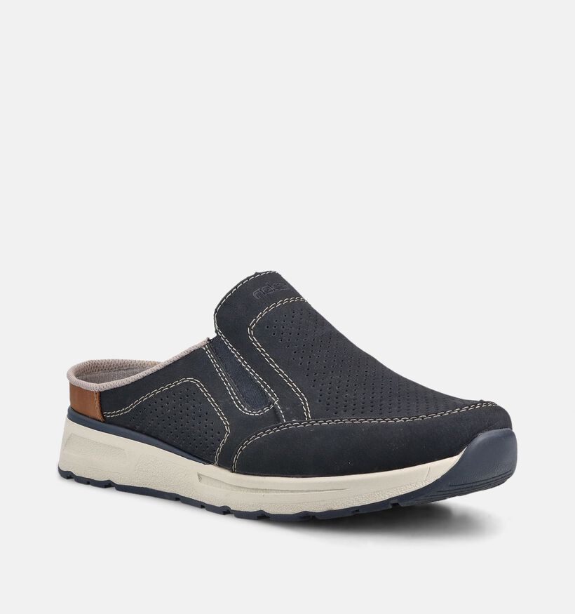 Rieker Nu-pieds casual en Bleu fonc&eacute; pour hommes (370478) - pour semelles orthop&eacute;diques