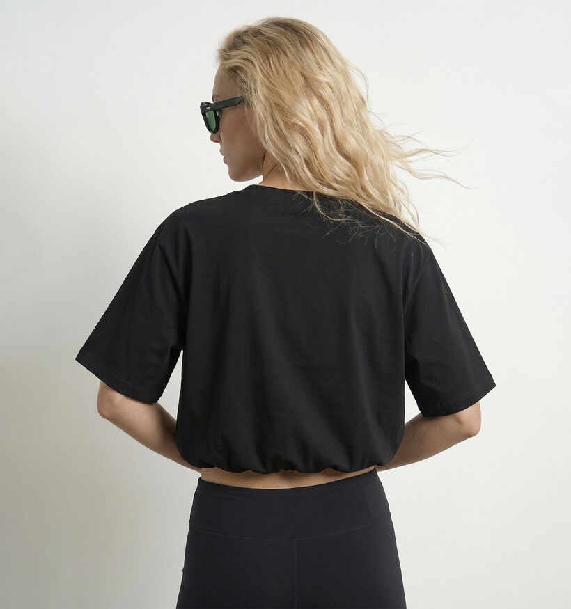Hypedrop Dina Balloon Cropped Zwarte T-shirt voor dames (386462)
