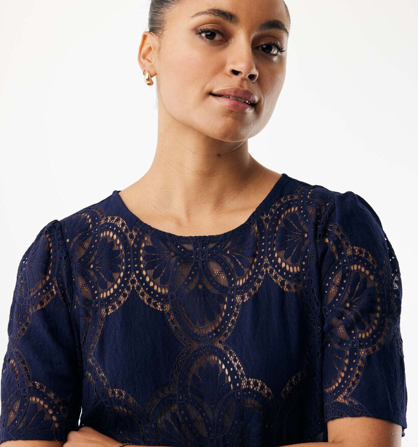 Mexx Lace Donkerblauwe Blouse voor dames (368542)