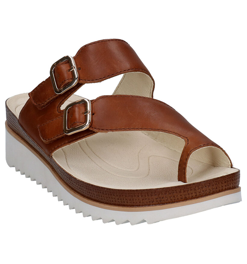 Gabor Best Fitting Cognac Teenslippers in leer (271619)