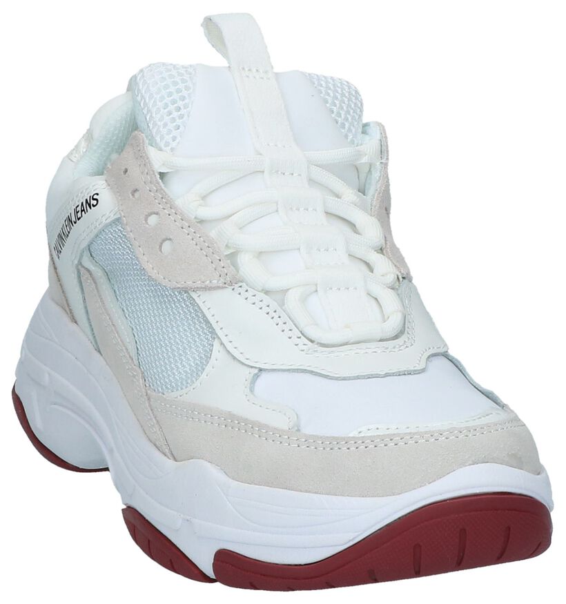 Witte Nineties Sneakers Calvin Klein Maya in daim (250386)