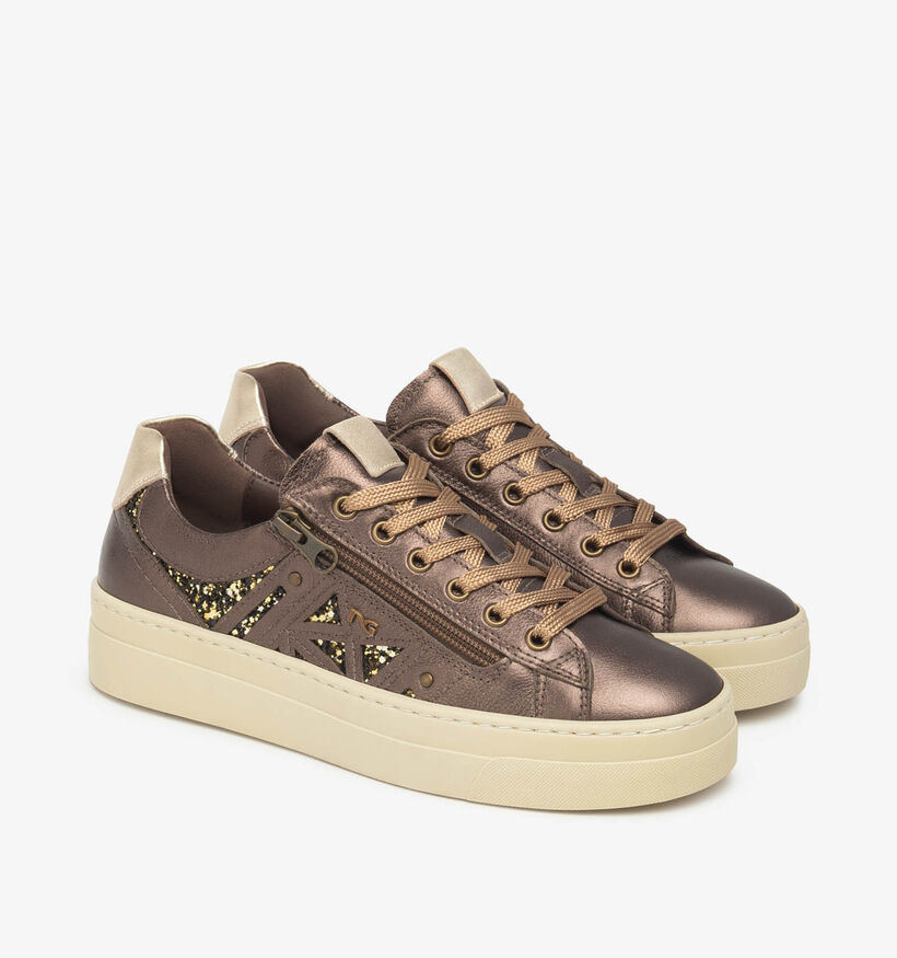 NeroGiardini Bronzen Sneakers met Rits voor dames (363972) - geschikt voor steunzolen